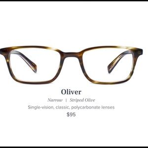 Warby Parker Oliver Glasses in Striped Olive